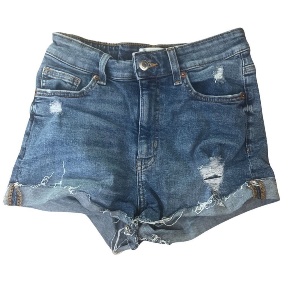 cut off stretch jean shorts
